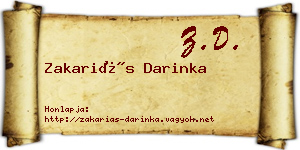 Zakariás Darinka névjegykártya